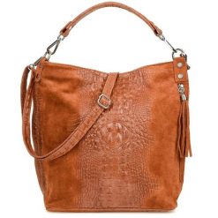Shopperka skórzana Beltimore brązowa W10. Brązowe shopperki damskie bez wzorów, ze skóry, bez dodatków. Za 241.99 zł.