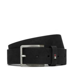 Pasek Męski Tommy Hilfiger. Czarne paski męskie Tommy Hilfiger, z nubiku. Za 199.99 zł.