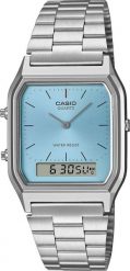 Zegarek Casio Zegarek męski Casio AQ-230A-2A1MQYES srebrny. Szare zegarki męskie Casio, bez wzorów, srebrne. Za 269.00 zł.