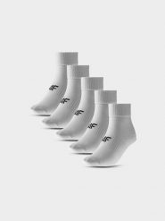 4F Skarpetki casual za kostkę (5-pack) męskie - białe 43-46. Białe skarpety męskie 4F, bez wzorów, z bawełny. Za 59.99 zł.