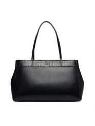 Calvin Klein Torebka Ck Croc Snap Large Tote LV04F3904G Czarny. Czarne shopperki damskie Calvin Klein, bez wzorów, ze skóry, bez dodatków. Za 749.99 zł.