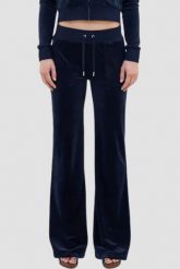 JUICY COUTURE Granatowe spodnie dresowe damskie Layla Low Rise Pocket, Rozmiar M. Niebieskie spodnie dresowe damskie Juicy Couture, bez wzorów, z dresówki, z obniżonym stanem. W wyprzedaży za 287.99 zł.