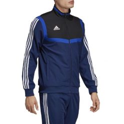 Bluza piłkarska męska adidas Tiro 19 Presentation Jacket. Czarne bluzy męskie Adidas, m, bez wzorów, sportowe, bez ramiączek, bez kaptura. Za 99.09 zł.