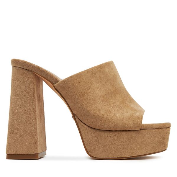 Klapki DeeZee. Brązowe klapki damskie DeeZee, bez wzorów, bez obcasa, bez zapięcia. Za 111.99 zł.