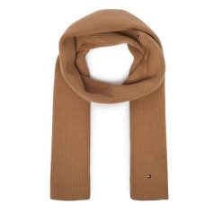 Szalik Tommy Hilfiger. Brązowe szaliki damskie Tommy Hilfiger, bez wzorów. Za 289.99 zł.