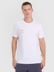 4F T-shirt regular z nadrukiem męski - brązowy XXL. Białe koszulki sportowe męskie 4F, m, bez wzorów, z bawełny, bez ramiączek. Za 59.99 zł.