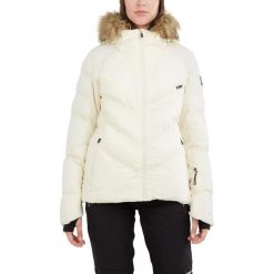 Damska kurtka narciarska Fundango Elyra Fur Padded. Białe kurtki sportowe damskie FUNDANGO, na zimę, l, bez wzorów, z puchu, bez ramiączek, bez kaptura, narciarskie. W wyprzedaży za 599.00 zł.