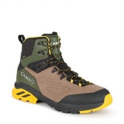 Buty trekkingowe męskie Aku Reactive Gtx. Brązowe trekkingi męskie Aku, z gore-texu, za kostkę, bez zapięcia. Za 499.00 zł.