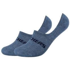 Skarpetki sportowe dla dorosłych 2PPK Mesh Ventilation Footies Socks. Niebieskie skarpetki damskie Skechers, bez wzorów, z bawełny. Za 29.99 zł.