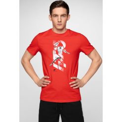 T-shirt męski TSM233 - czerwony. Czerwone t-shirty męskie 4F, m, bez wzorów, bez kołnierzyka, bez ramiączek. W wyprzedaży za 29.99 zł.