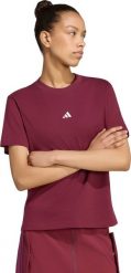 Adidas Koszulka damska Essentials Small Logo Cotton bordowa KX0786 M. Czerwone bluzki damskie Adidas, m, bez wzorów, bez kołnierzyka, bez ramiączek. Za 117.71 zł.