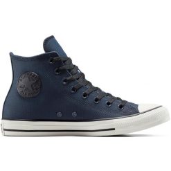 Buty sportowe Converse Chuck Taylor All Star. Niebieskie buty sportowe męskie Converse, bez wzorów, ze skóry, bez zapięcia, na fitness i siłownię. Za 590.00 zł.