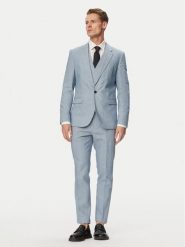 HUGO Garnitur Arti/Hesten242V1X 50559671 Niebieski Extra Slim Fit. Niebieskie garnitury męskie Hugo, m, bez wzorów, z bawełny. Za 2,599.00 zł.