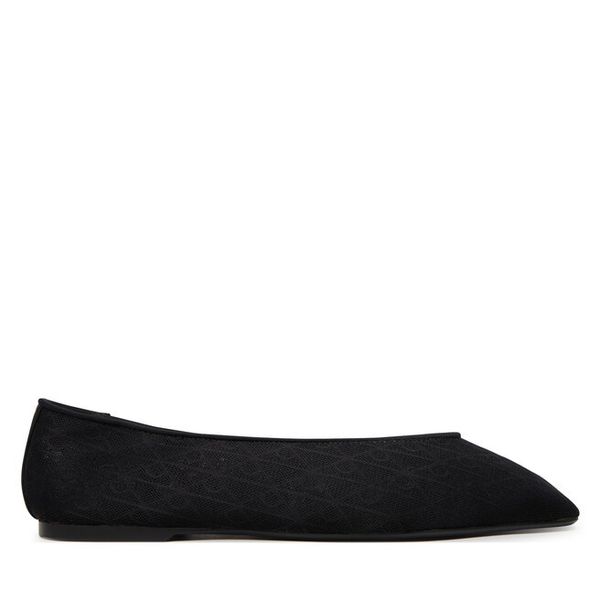 Baleriny Calvin Klein. Czarne balerinki damskie Calvin Klein, bez wzorów, z meshu, bez obcasa, bez zapięcia. Za 215.99 zł.