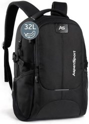 Plecak Aspensport 32 L czarny. Czarne plecaki męskie Erima, bez wzorów, z materiału, biznesowe. Za 98.69 zł.