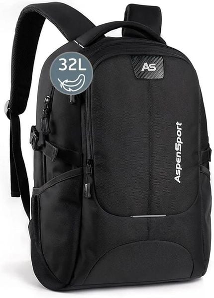 Plecak Aspensport 32 L czarny. Czarne plecaki męskie Erima, bez wzorów, z materiału, biznesowe. Za 98.69 zł.