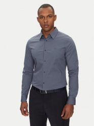 Calvin Klein Koszula LV04LB145G Niebieski Slim Fit. Niebieskie koszule męskie Calvin Klein, m, bez wzorów, z bawełny, biznesowe, bez kołnierzyka, bez ramiączek. Za 239.99 zł.