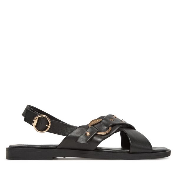 Sandały MEXX. Czarne sandały damskie Mexx, bez wzorów, bez obcasa, na płaskiej podeszwie, bez zapięcia. Za 229.99 zł.