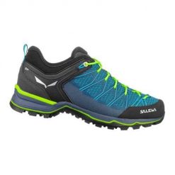 Buty trekkingowe męskie Salewa MS Mtn Trainer Lite. Niebieskie trekkingi męskie Salewa, z materiału, bez zapięcia. Za 841.00 zł.