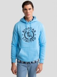 Bluza męska z kapturem niebieska Hanes 401. Niebieskie bluzy męskie BIG STAR, l, bez wzorów, z dzianiny, z kapturem. W wyprzedaży za 159.99 zł.