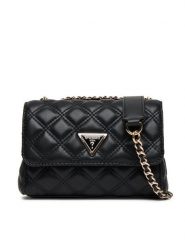 Guess Torebka Giully II Mini HWQG96 73740 Czarny. Czarne torebki wizytowe damskie Guess, z aplikacjami, ze skóry, bez dodatków. Za 379.99 zł.