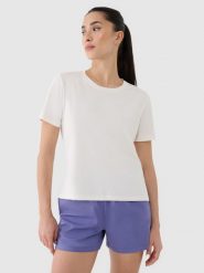4F Koszulka treningowa oversize szybkoschnąca damska - biała XXL. Białe koszulki sportowe damskie 4F, xs, bez wzorów, z dzianiny, bez ramiączek, na fitness i siłownię. Za 79.99 zł.