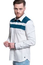 MĘSKA KOSZULA MATERIAŁOWA MUSTANG CASPER KC STRIPE 1008978 2064. Koszule męskie Mustang, m, bez wzorów, z materiału, bez kołnierzyka, bez ramiączek. W wyprzedaży za 49.99 zł.