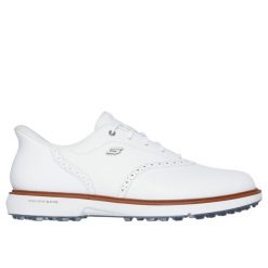 Buty do golfa Skechers Go Golf Prestige SL. Białe swetry męskie Skechers, s, bez wzorów, eleganckie, bez kołnierzyka, bez ramiączek. Za 678.05 zł.