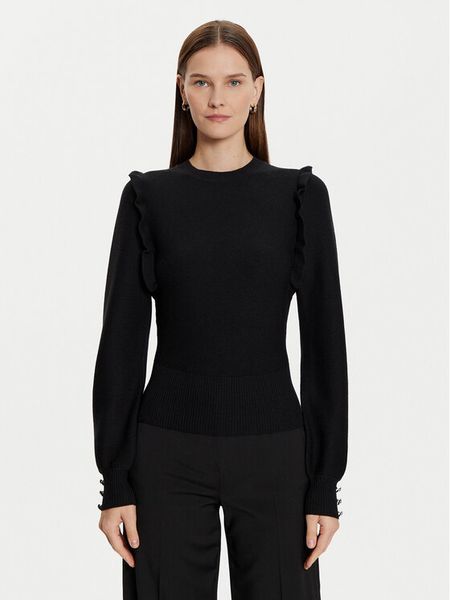 Morgan Sweter 242-MGENEVA Czarny Slim Fit. Czarne swetry nierozpinane damskie Morgan, xs, bez wzorów, z syntetyku, bez kołnierzyka, bez ramiączek. Za 179.99 zł.