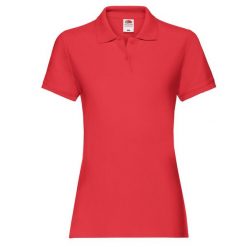 Damska Koszulka Polo Premium Plain. Czerwone koszulki sportowe damskie fruit of the loom, xl, bez wzorów, bez ramiączek. Za 55.99 zł.