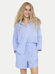ONLY Koszula Augusta 15347661 Niebieski Loose Fit. Niebieskie koszule damskie ONLY, m, bez wzorów, z bawełny, bez kołnierzyka, bez ramiączek. Za 79.99 zł.