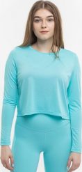 4f Koszulka damska longsleeve 4F F218 niebieska 4FWSS24TFLOF218 33S S. Niebieskie bluzki damskie 4F, s, bez wzorów, bez kołnierzyka, bez ramiączek. Za 100.38 zł.