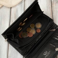 Paolo Peruzzi Portfel damski skórzany duży czarny z ochroną RFID elegancką AL-06-BL. Brązowe portfele damskie Paolo Peruzzi. Za 123.62 zł.