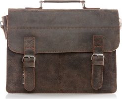 Belveder Skórzana torba na ramię Vintage beżowa BV35. Brązowe torby na ramię męskie Belveder, na ramię. Za 369.90 zł.