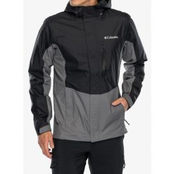 Kurtka przeciwdeszczowa męska Columbia Pouring Adventure III Jacket. Szare kurtki męskie Columbia, m, bez wzorów, sportowe, bez kaptura. Za 413.99 zł.