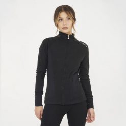 Damska Bluza Treningowa Dafne z Kapturem i Zamkiem Czarna. Czarne bluzy damskie Legea, s, bez wzorów, z bawełny, klasyczne, bez ramiączek, bez kaptura. Za 96.00 zł.