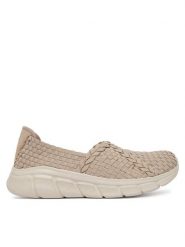 Skechers Baleriny Bobs B Flex 117323/TPE Beżowy. Brązowe balerinki damskie Skechers, bez wzorów, z materiału, bez obcasa, bez zapięcia. Za 249.99 zł.