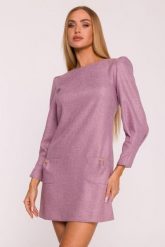 Elegancka sukienka tweedowa trapezowa mini różowa. Czerwone sukienki damskie MOE, do pracy, m, bez wzorów, z dzianiny, biznesowe, bez kołnierzyka, bez ramiączek, mini, dopasowane. Za 349.00 zł.