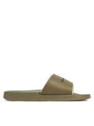 Calvin Klein Jeans Klapki Slide Rubber Neoprene Monologo YM0YM00361 Khaki. Brązowe klapki męskie Calvin Klein Jeans, bez wzorów, z jeansu, bez zapięcia. Za 119.99 zł.