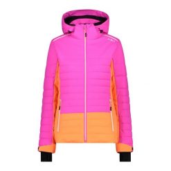 Damska kurtka narciarska softshell CMP. Czerwone kurtki sportowe damskie CMP, na zimę, bez wzorów, z softshellu, bez ramiączek, bez kaptura, narciarskie. Za 771.80 zł.