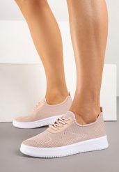 Różowe Siateczkowe Buty Sportowe Sneakersy Eravessa. Czerwone obuwie sportowe damskie Renee, bez wzorów, z jeansu, bez zapięcia. Za 49.99 zł.