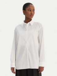 Calvin Klein Jeans Koszula Aop Logo Perfect LV044D167G Biały Regular Fit. Białe koszule damskie Calvin Klein Jeans, s, bez wzorów, z bawełny, bez kołnierzyka, bez ramiączek. Za 559.99 zł.