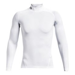 Koszulka z długim rękawem i stójką Under Armour HeatGear®. Białe bluzy męskie Under Armour, bez wzorów, sportowe, bez ramiączek, bez kaptura. Za 222.50 zł.