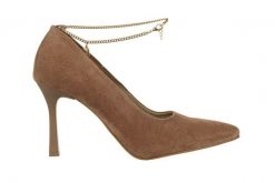 Czółenka Bayla-159 4971 022-P Beż Lico 159191, Skóra naturalna - 38. Brązowe czółenka damskie Bayla, bez wzorów, ze skóry, biznesowe, bez obcasa, na obcasie, bez zapięcia. W wyprzedaży za 314.10 zł.