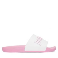 Klapki Just Cavalli. Czerwone klapki damskie Just Cavalli, bez wzorów, bez obcasa, bez zapięcia. Za 329.99 zł.