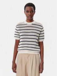 Tommy Hilfiger Sweter Pointelle WW0WW45950 Beżowy Regular Fit. Brązowe swetry nierozpinane damskie Tommy Hilfiger, s, bez wzorów, z bawełny, bez kołnierzyka, bez ramiączek. Za 319.99 zł.