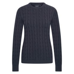 Sweter damski HV Polo Tally. Niebieskie swetry nierozpinane damskie HV POLO, na zimę, bez wzorów, bez kołnierzyka, bez ramiączek. W wyprzedaży za 348.50 zł.