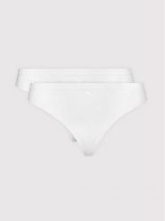 Puma Komplet 2 par stringów 935021 Biały. Białe majtki damskie Puma, z syntetyku. Za 69.99 zł.