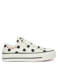 Converse Trampki Chuck Taylor All Star Lift Platform Polka Dots A10689C Beżowy. Brązowe trampki i tenisówki damskie Converse, bez wzorów, z materiału, bez zapięcia. Za 289.99 zł.