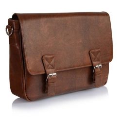 Torba męska Tizano TM14-E1 brązowa. Brązowe torby na laptopa damskie TIZANO, bez wzorów, z materiału. Za 160.00 zł.